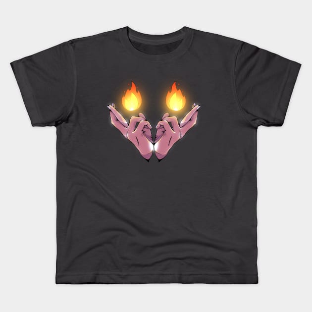 Hand and fire Kids T-Shirt by DUGONGkota